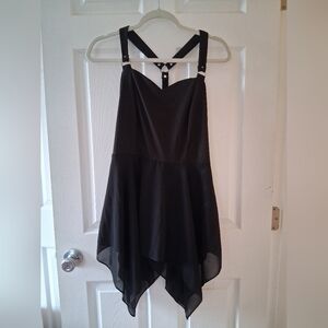 Scarlet Darkness Handkerchief Hem Dress